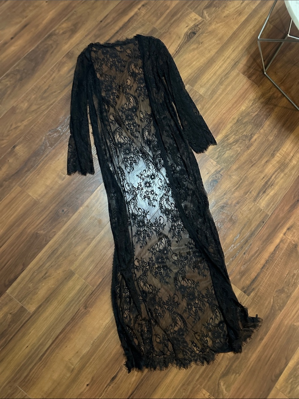 Black Lace Duster Cardigan